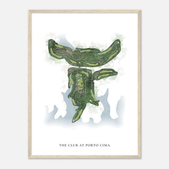 The Club At Porto Cima Missouri Classic Watercolor Map Golfer Gift Golf Wall Art Golf Poster Print Course Layout
