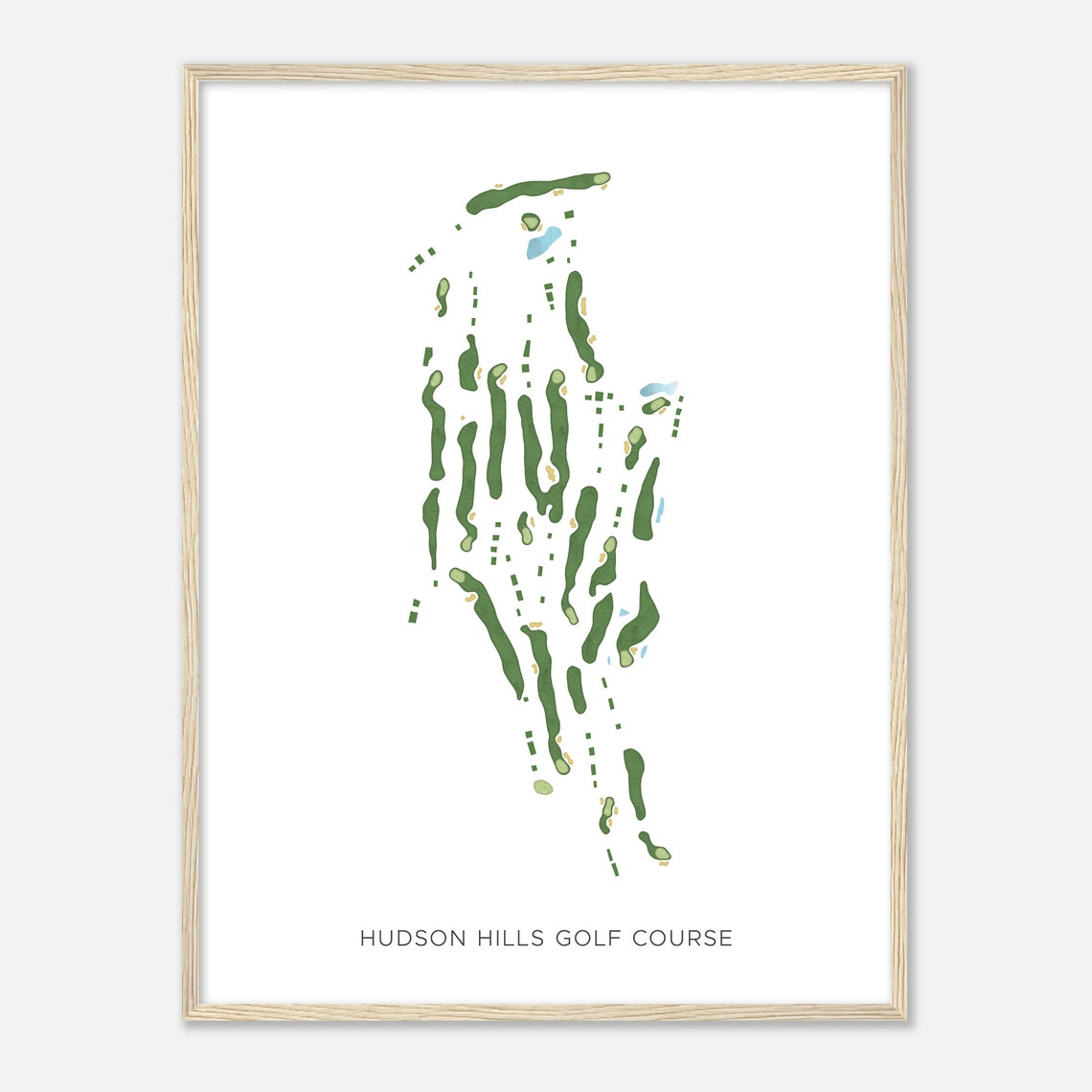 Hudson Hills Golf Course Modern Minimalist Course Map Art Poster