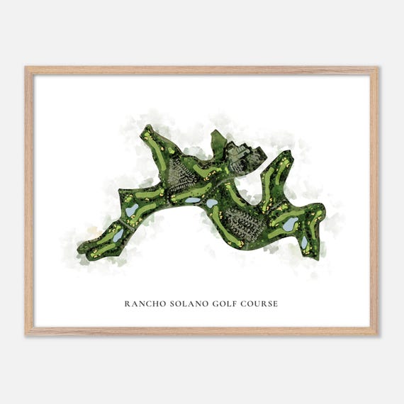 Rancho Solano Golf Course In Fairfield California Classic Watercolor Map Golfer Gift Golf Wall Art Golf Poster Print Course Layout