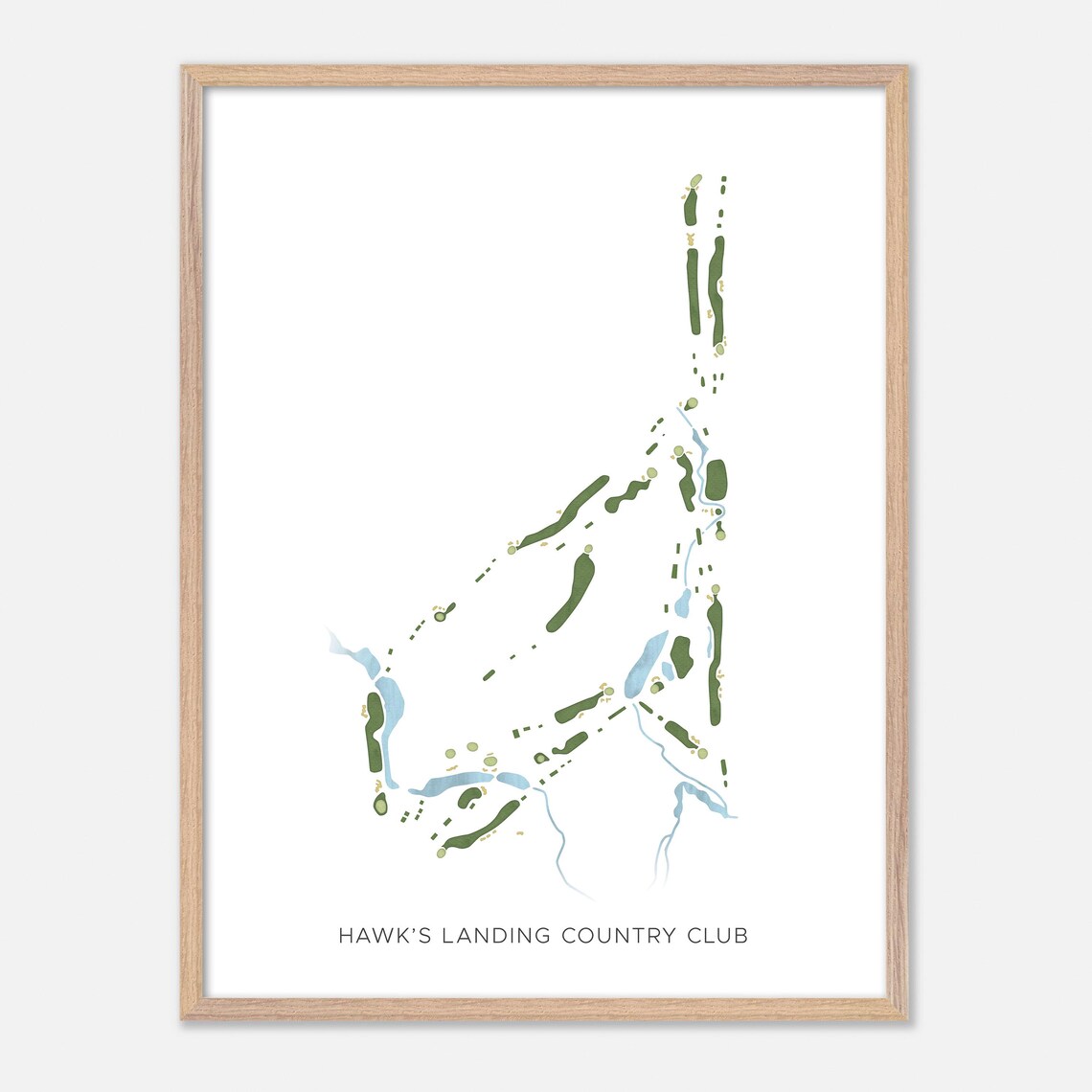 Hawk's Landing Country Club Minimalist Watercolor Course Map Poster - Image 2
