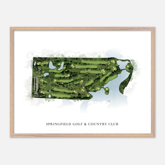 Springfield Golf Country Club In Guelph Canada Classic Watercolor Map Golfer Gift Golf Wall Art Golf Poster Print Course Layout