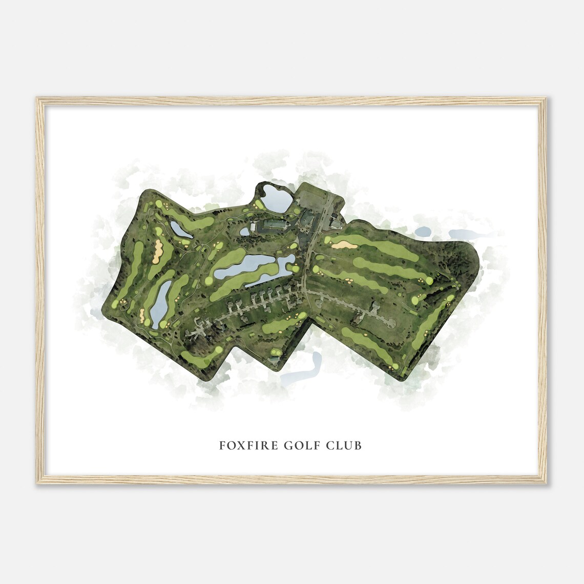 Foxfire Golf Club Wisconsin Classic Aerial Watercolor Map Poster - Image 2