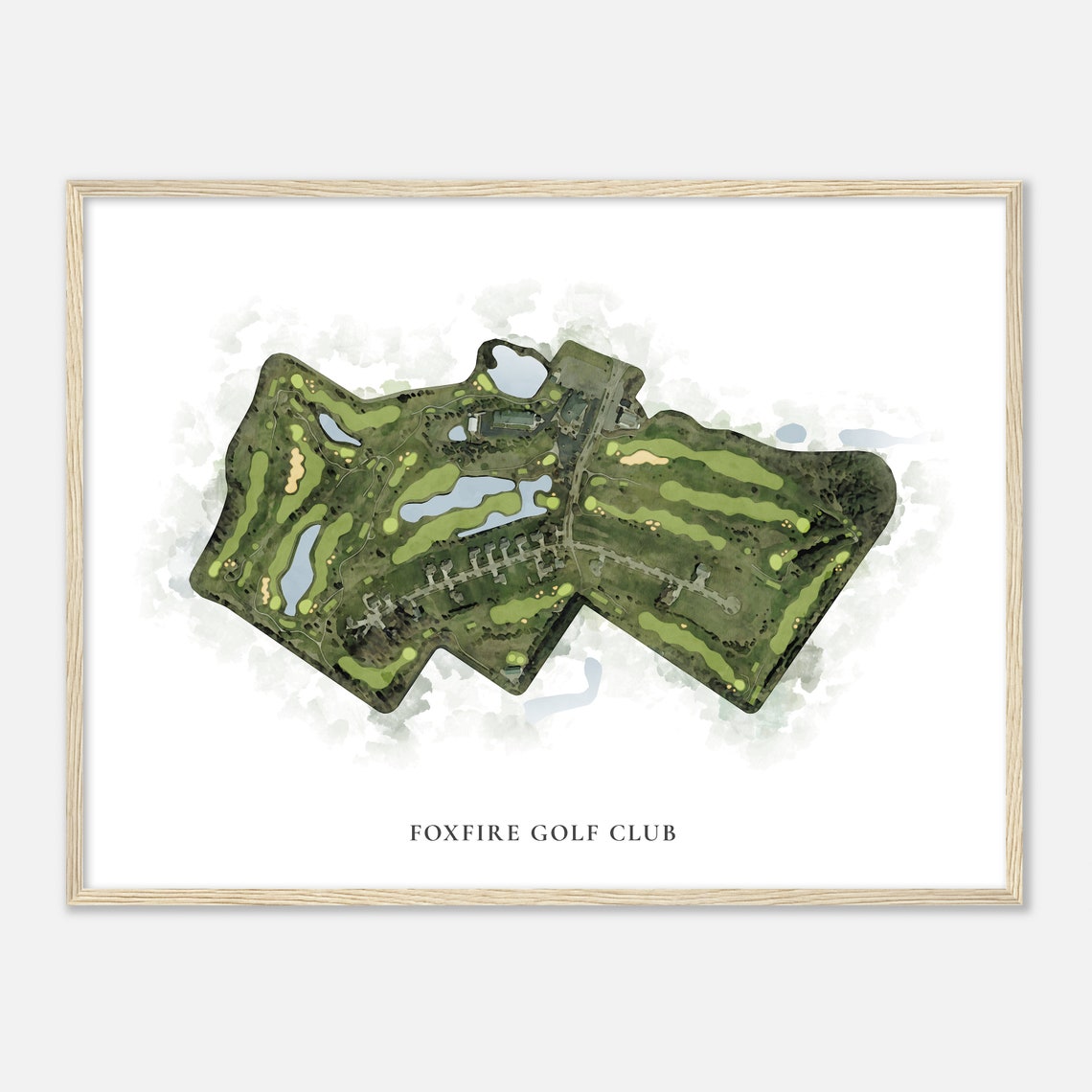 Foxfire Golf Club Wisconsin Classic Watercolor Map Golfer Gift Golf Wall Art Golf Poster Print Course Layout - Image 2