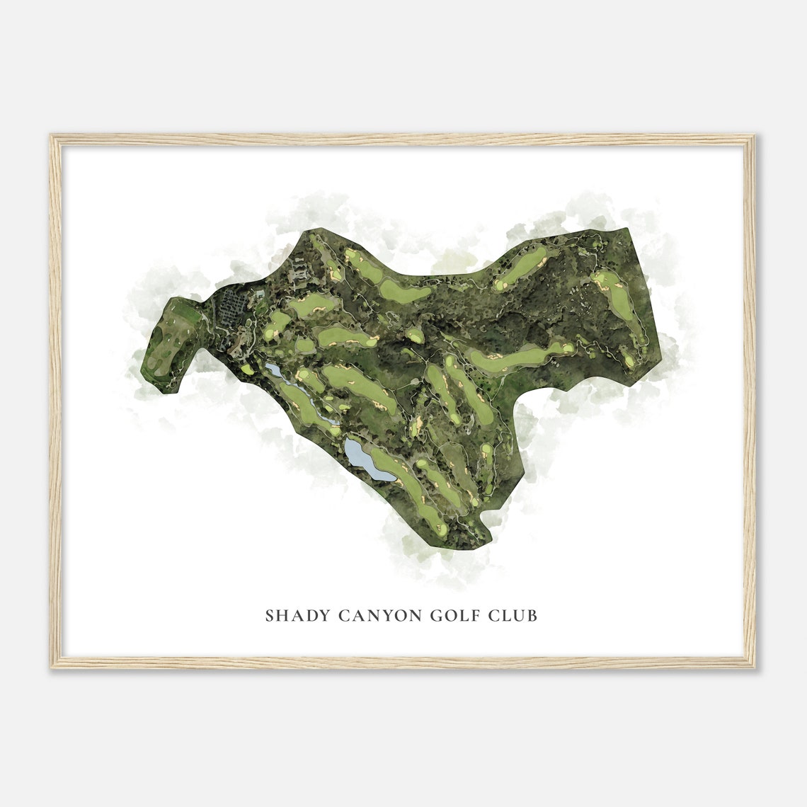 Shady Canyon Golf Club Classic Watercolor Map Golfer Gift Poster