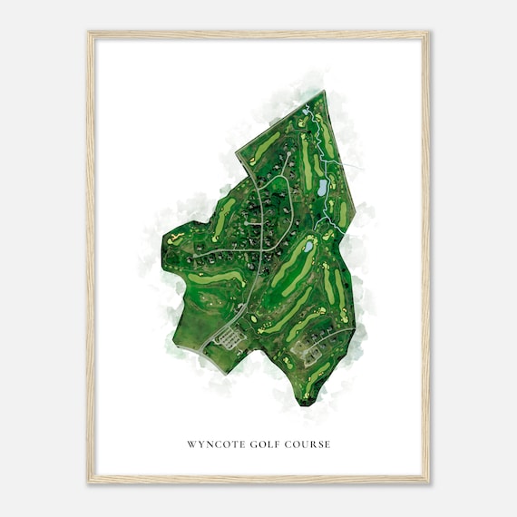 Wyncote Golf Course Pennsylvania Classic Watercolor Map Golfer Gift Golf Wall Art Golf Poster Print Course Layout