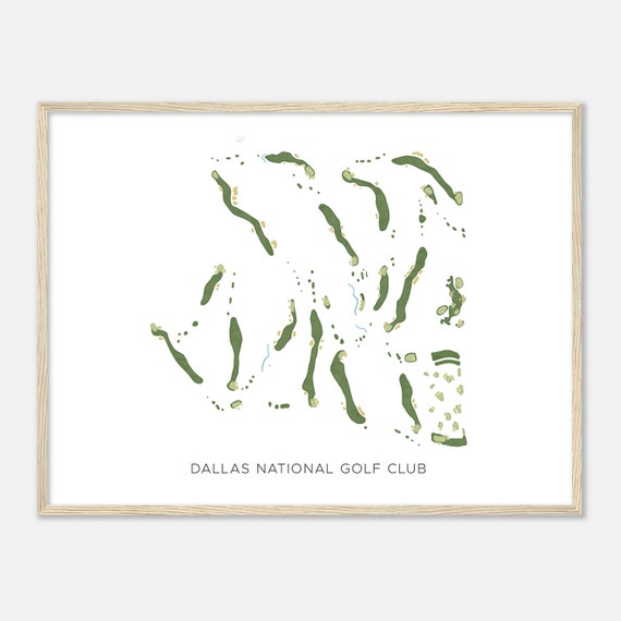 Dallas National Golf Club Texas Modern Watercolor Map Golfer Gift Golf Wall Art Golf Poster Print Course Layout