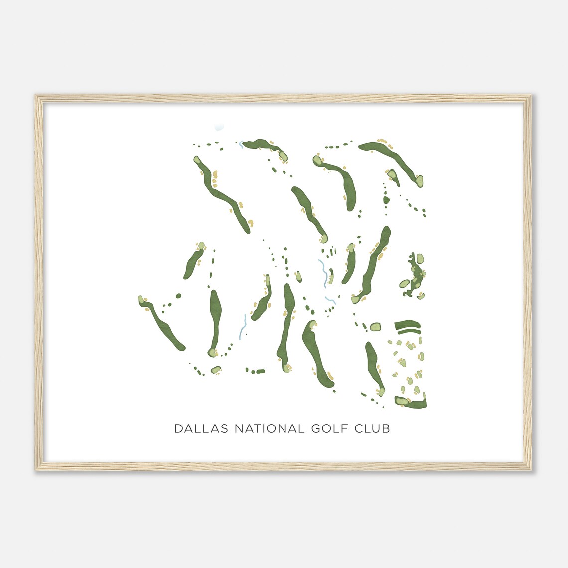 Dallas National Golf Club Texas Modern Watercolor Map Poster
