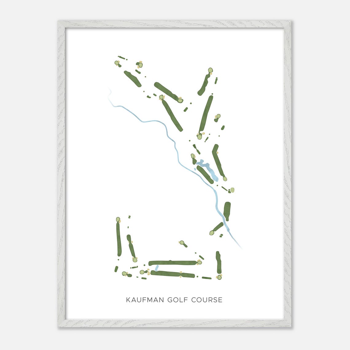 Kaufman Golf Course Minimalist Watercolor Creekside Map Poster - Image 2