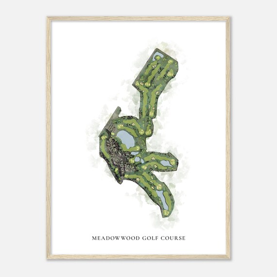 Meadowwood Golf Course Washington Classic Watercolor Map Golfer Gift Golf Wall Art Golf Poster Print Course Layout