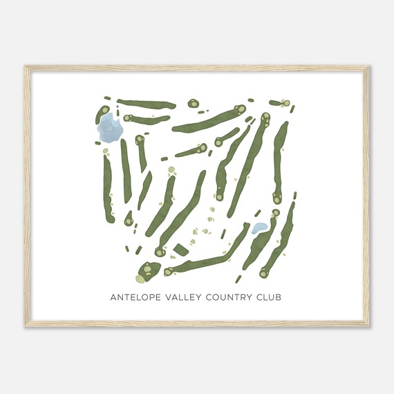 Antelope Valley Country Club California Modern Watercolor Map Golfer Gift Golf Wall Art Golf Poster Print Course Layout