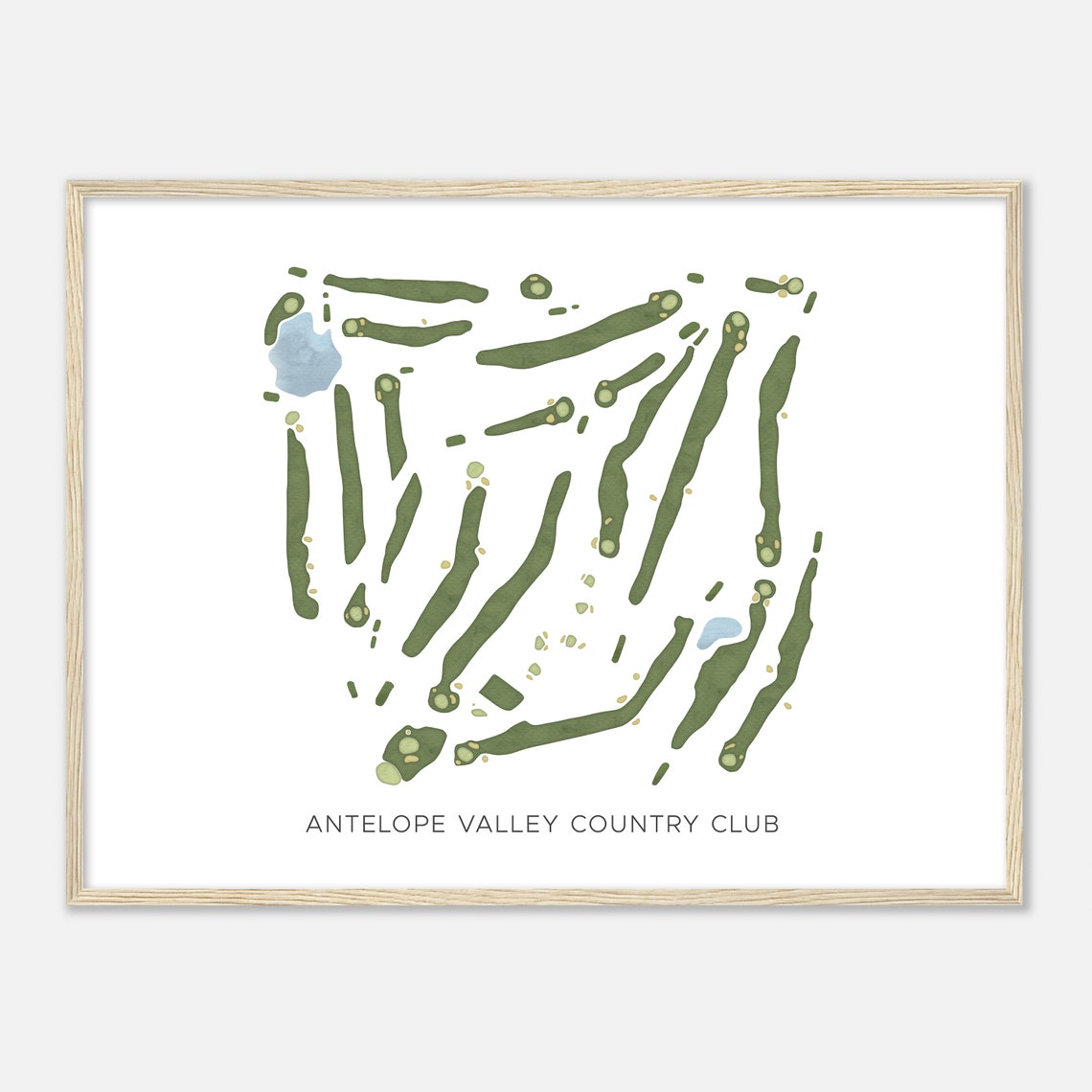 Antelope Valley Country Club Minimalist Golf Course Map Poster Art