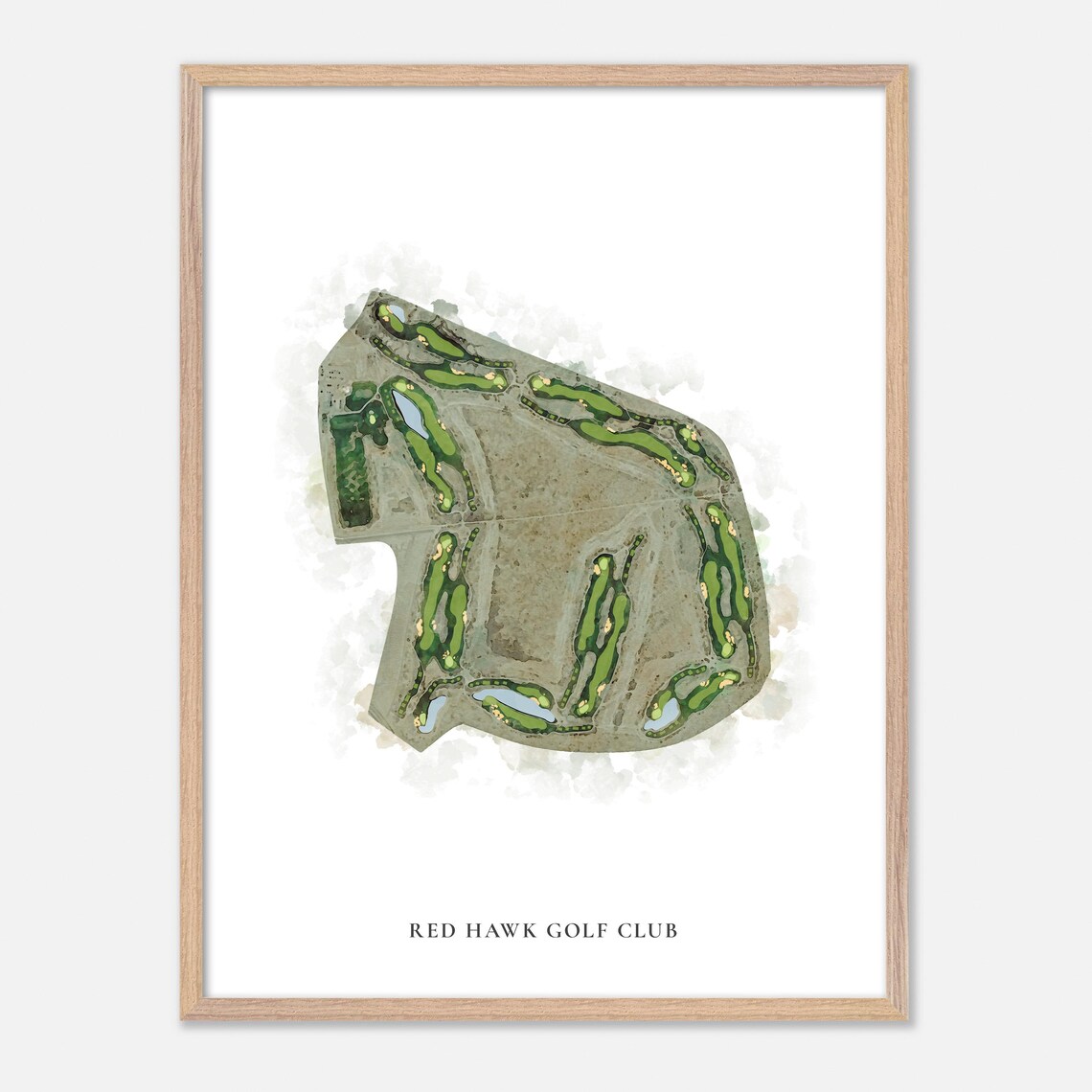 Red Hawk Golf Club Las Cruces New Mexico Classic Watercolor Map Poster - Image 6