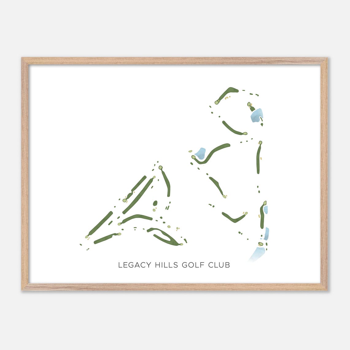 Legacy Hills Golf Club Indiana Minimalist Golf Course Map Wall Art
