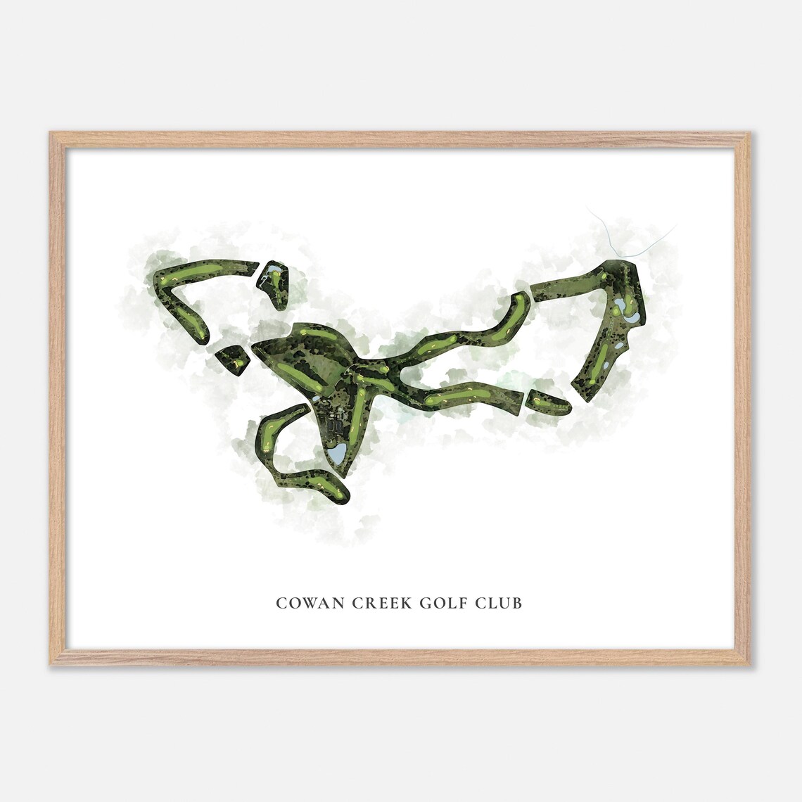 Cowan Creek Golf Club Texas Classic Watercolor Aerial Poster