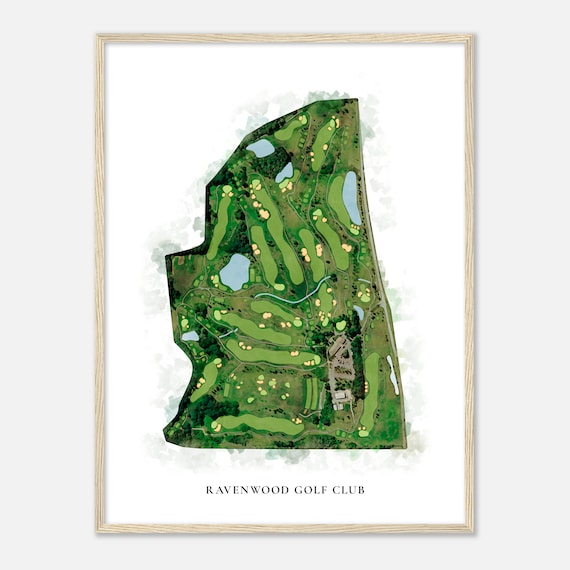 Ravenwood Golf Club New York Classic Watercolor Map Golfer Gift Golf Wall Art Golf Poster Print Course Layout