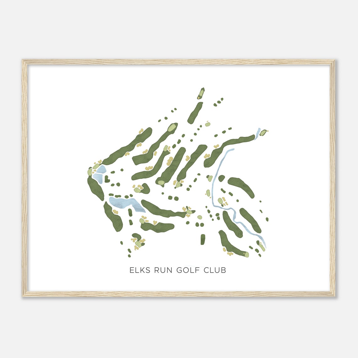 Elks Run Golf Club Ohio Modern Watercolor Map Golfer Gift Golf Wall Art Golf Poster Print Course Layout