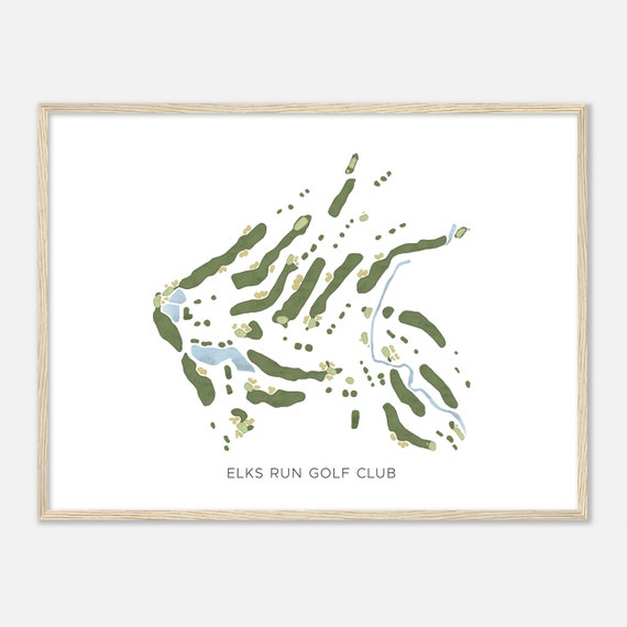 Elks Run Golf Club Ohio Modern Watercolor Map Golfer Gift Golf Wall Art Golf Poster Print Course Layout