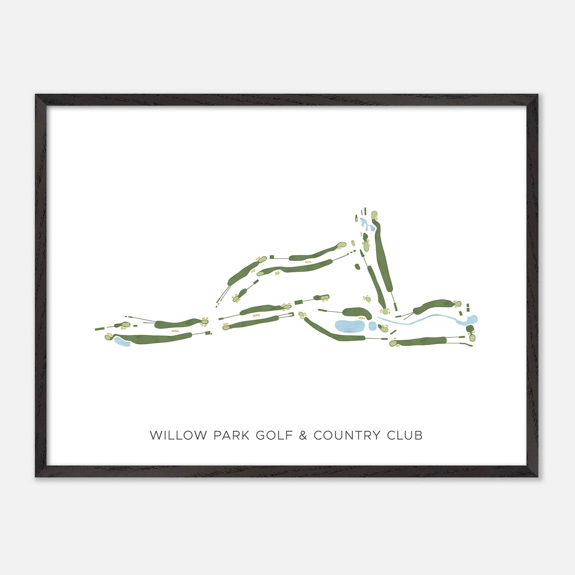 Willow Park Golf and Country Club Modern Watercolor Map Poster - Image 4