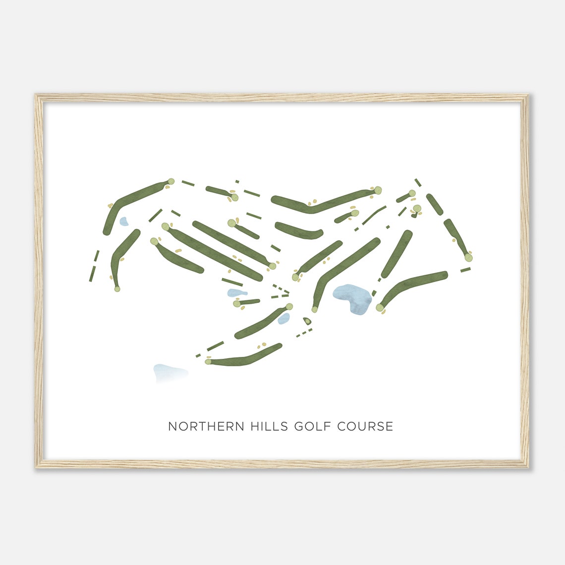 Northern Hills Golf Course Minnesota Modern Watercolor Map Golfer Gift Golf Wall Art Golf Poster Print Course Layout - Image 2