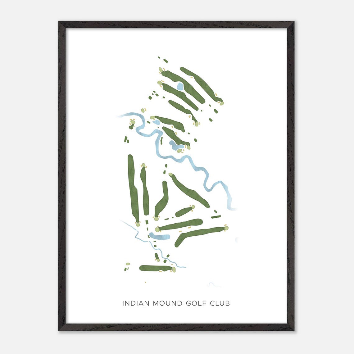 Indian Mound Golf Club Minimalist Watercolor Course Map Poster - Image 3