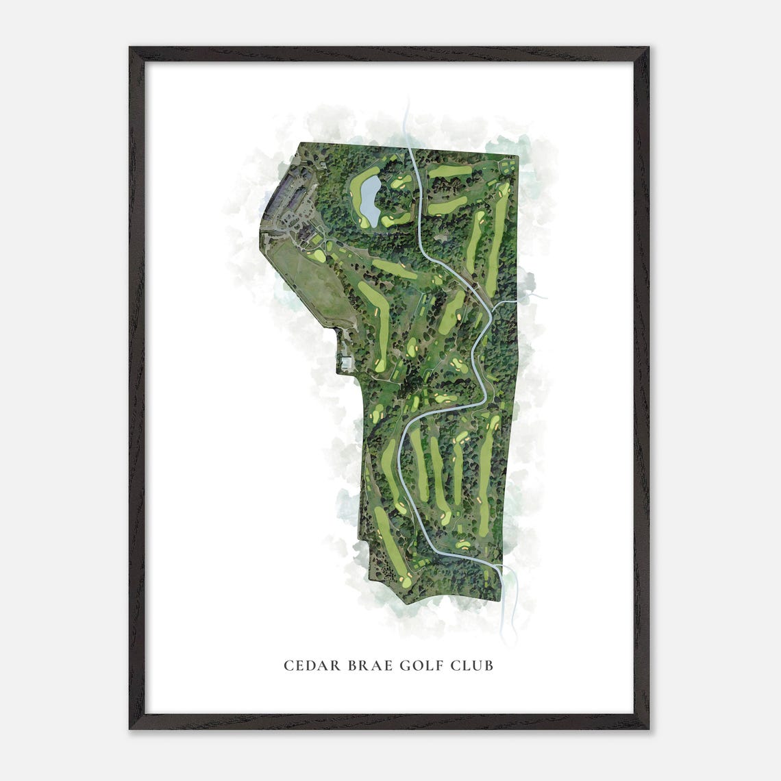 Cedar Brae Golf Club Canada Classic Watercolor Course Map Poster - Image 2
