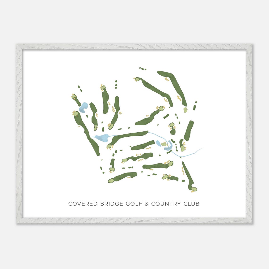 Covered Bridge Golf and Country Club Canada Modern Course Map Poster - Image 3