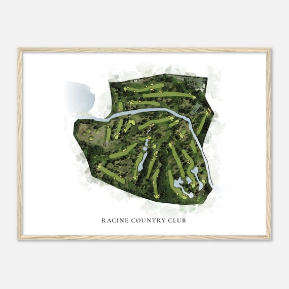 Racine Country Club Wisconsin Classic Watercolor Map Golfer Gift Golf Wall Art Golf Poster Print Course Layout