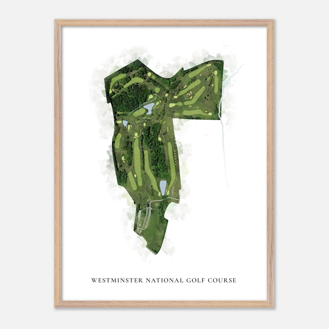 Westminster National Golf Course Watercolor Aerial Map Art Poster - Image 6