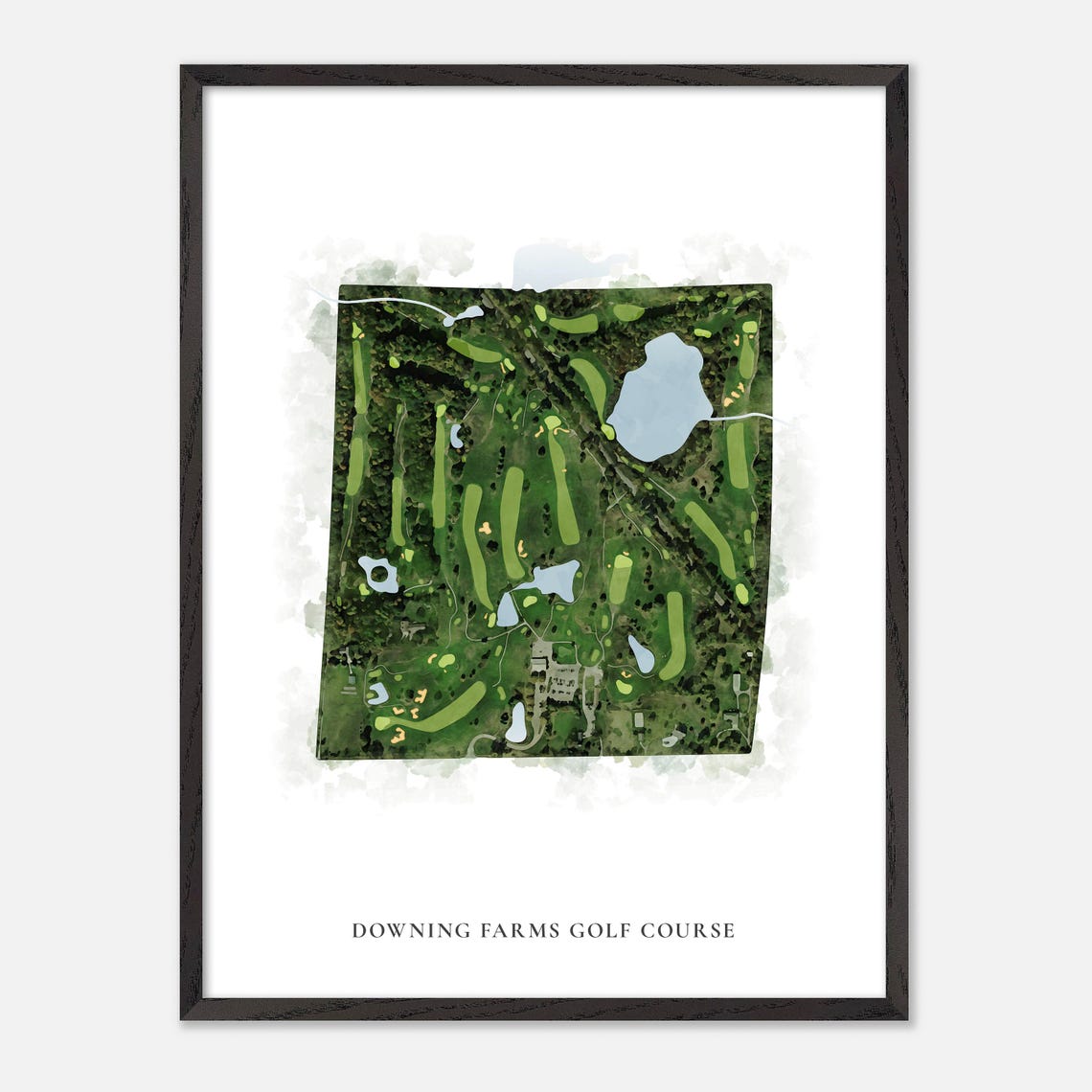 Downing Farms Golf Course Watercolor Map Art Golfer Gift Poster - Image 3