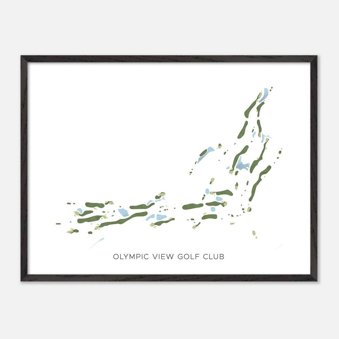 Olympic View Golf Club Canada Modern Watercolor Course Map Poster - Image 4