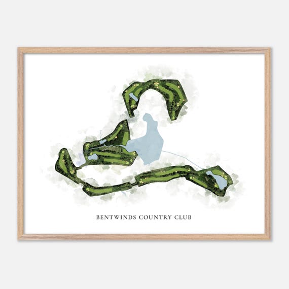 Bentwinds Country Club In Fuquay Varina North Carolina Classic Watercolor Map Golfer Gift Golf Wall Art Golf Poster Print