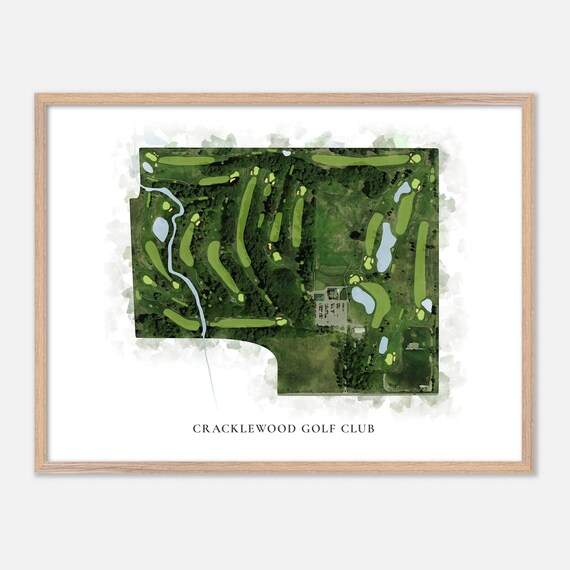 Cracklewood Golf Club Classic Watercolor Aerial Map Art Poster