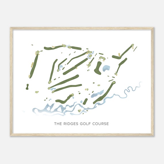 The Ridges Golf Course Wisconsin Modern Watercolor Map Golfer Gift Golf Wall Art Golf Poster Print Course Layout