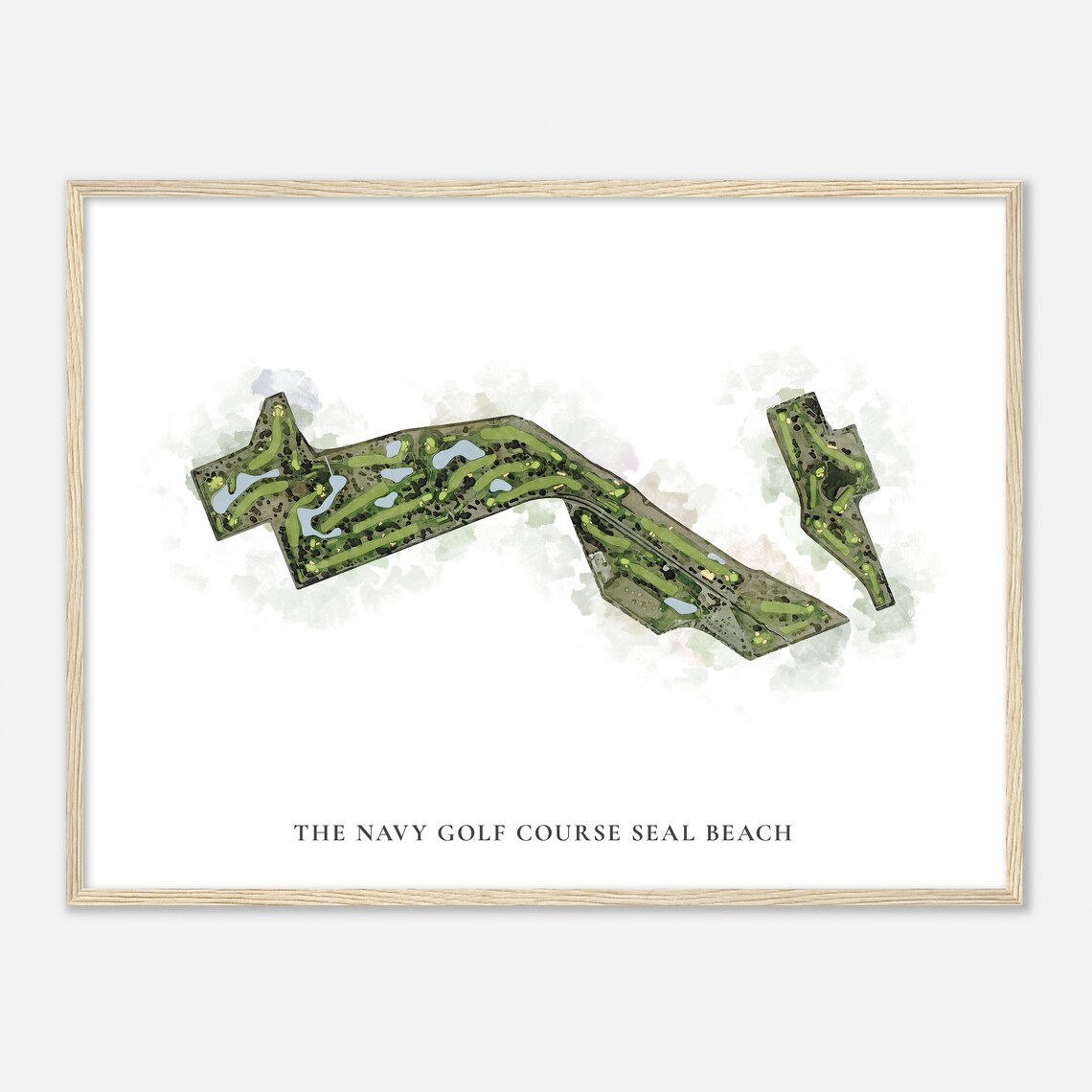 The Navy Golf Course Seal Beach California Classic Watercolor Map Golfer Gift Golf Wall Art Golf Poster Print Course Layout - Image 2