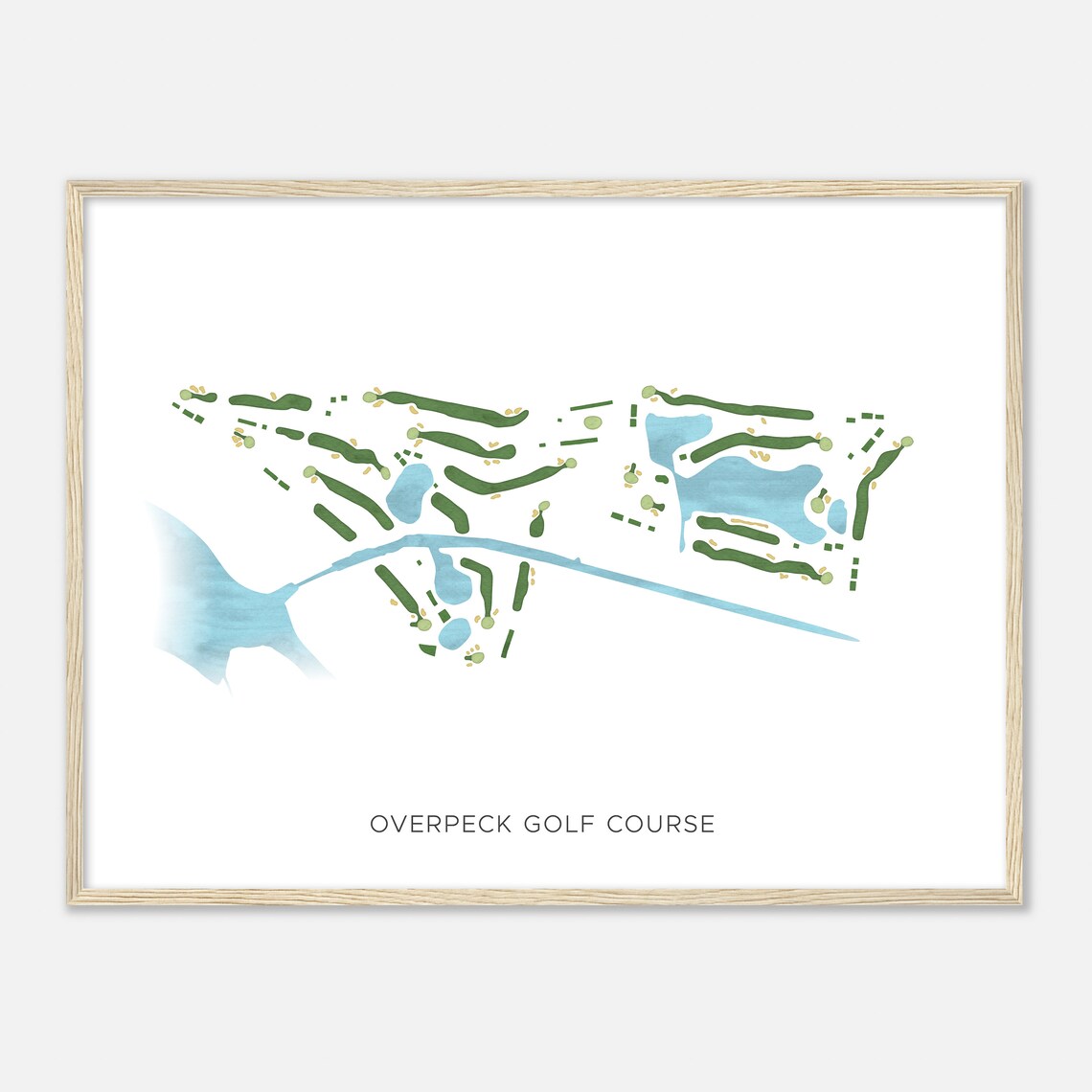 Overpeck Golf Course New Jersey Modern Watercolor Map Golfer Gift Golf Wall Art Golf Poster Print Course Layout - Image 2