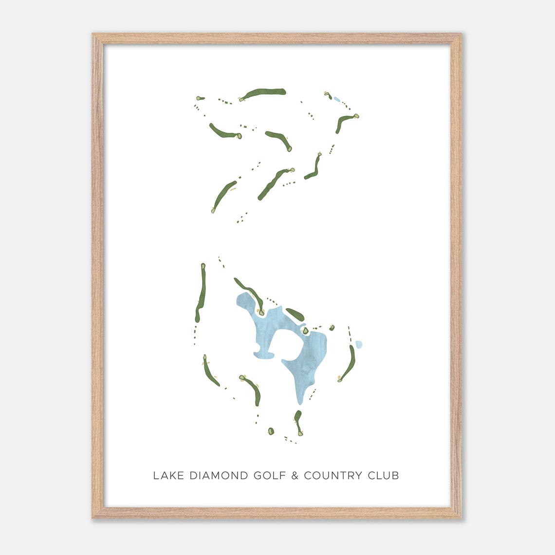 Lake Diamond Golf & Country Club Minimalist Course Map Poster - Image 2