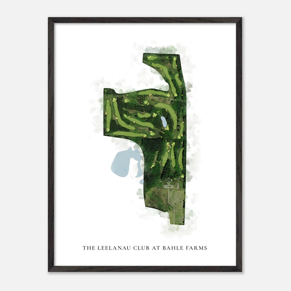 The Leelanau Club at Bahle Farms Classic Aerial Watercolor Golf Poster - Image 3