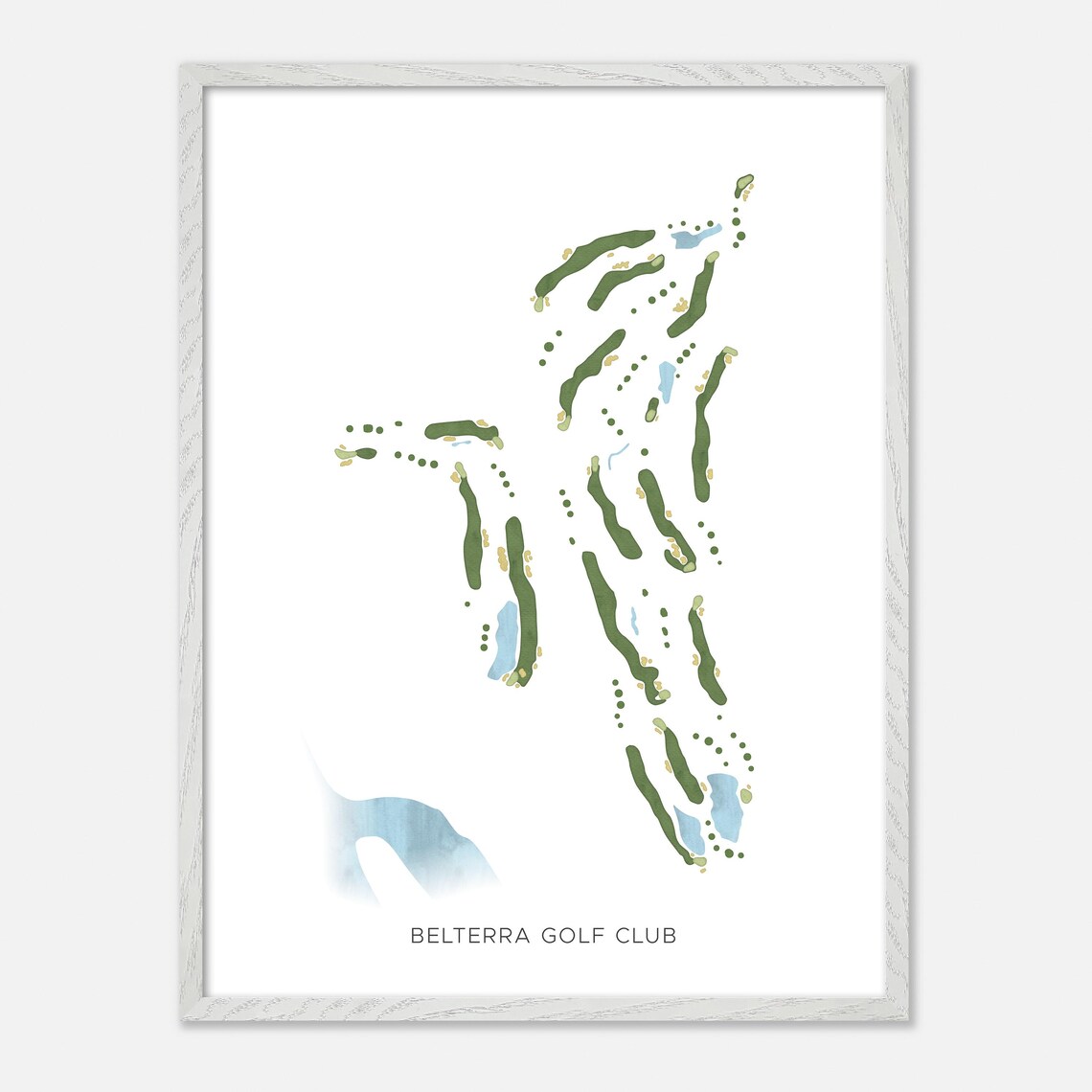 Belterra Golf Club Florence Indiana Modern Watercolor Map Poster - Image 2