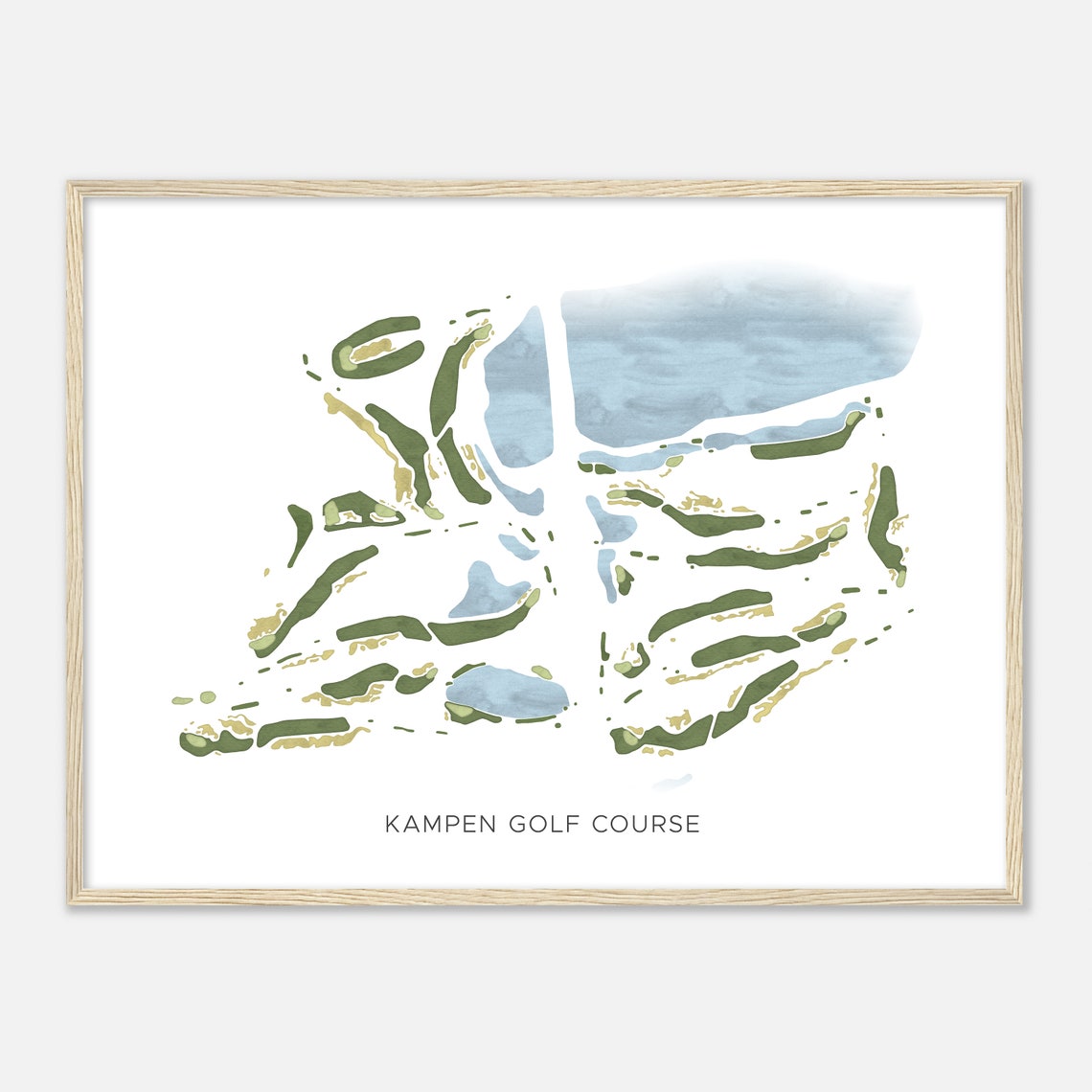 Kampen Golf Course Indiana Modern Watercolor Map Golfer Gift Golf Wall Art Golf Poster Print Course Layout - Image 2