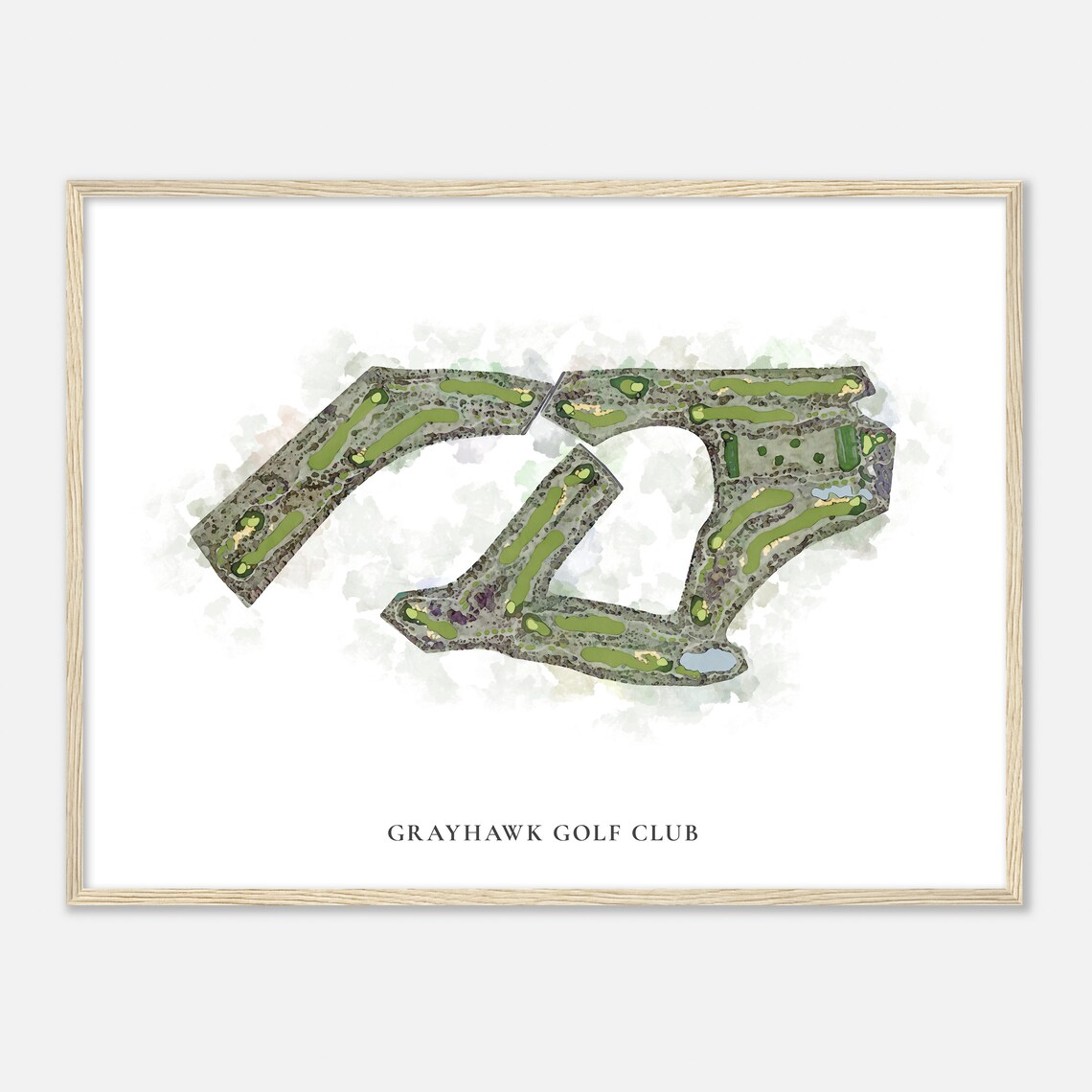 Grayhawk Golf Club Arizona Classic Watercolor Map Golfer Gift Golf Wall Art Golf Poster Print Course Layout