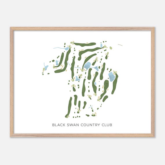 Black Swan Country Club In Georgetown Massachusetts Modern Watercolor Map Golfer Gift Golf Wall Art Golf Poster Print Course Layout