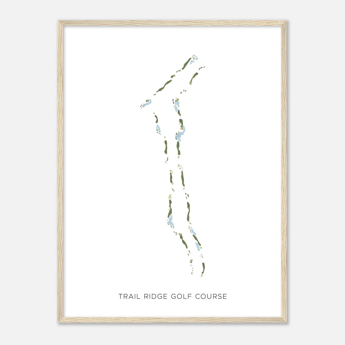 Trail Ridge Golf Course Minimalist Watercolor Layout Map Poster