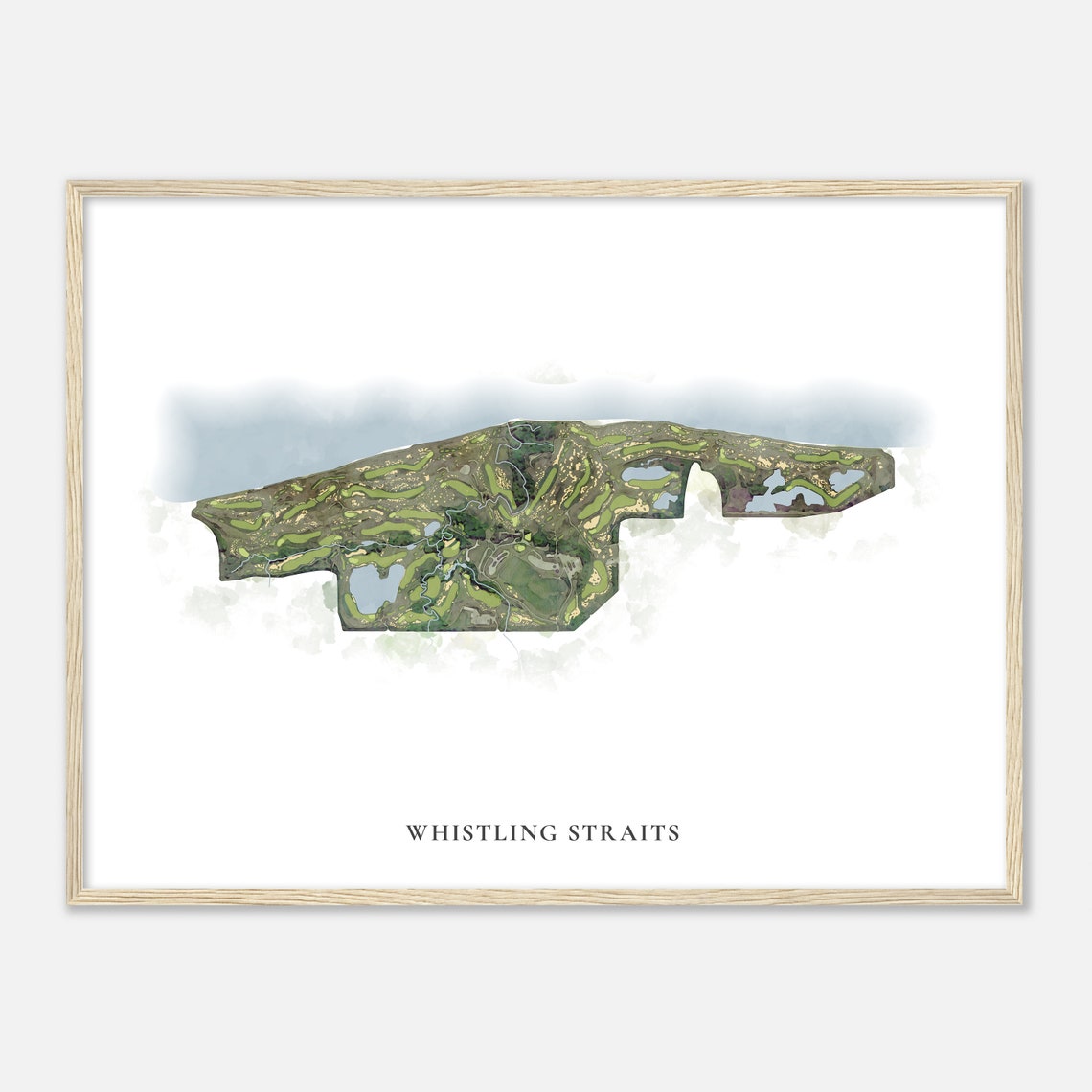 Whistling Straits Wisconsin Classic Watercolor Map Golfer Gift Golf Wall Art Golf Poster Print Course Layout - Image 2
