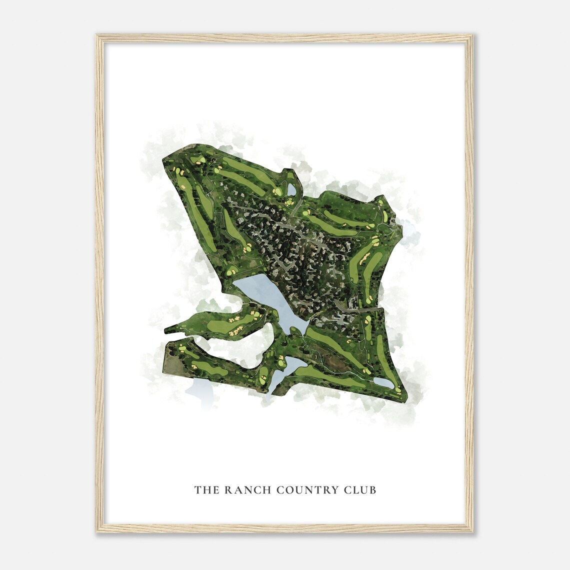 The Ranch Country Club Colorado Classic Watercolor Course Map Poster - Image 2