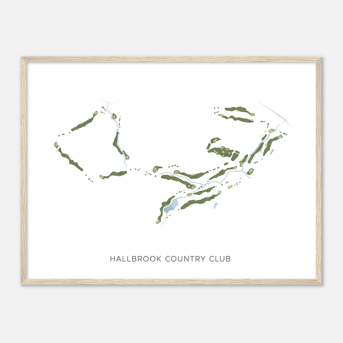 Hallbrook Country Club Minimalist Watercolor Fairway Map Poster - Image 2