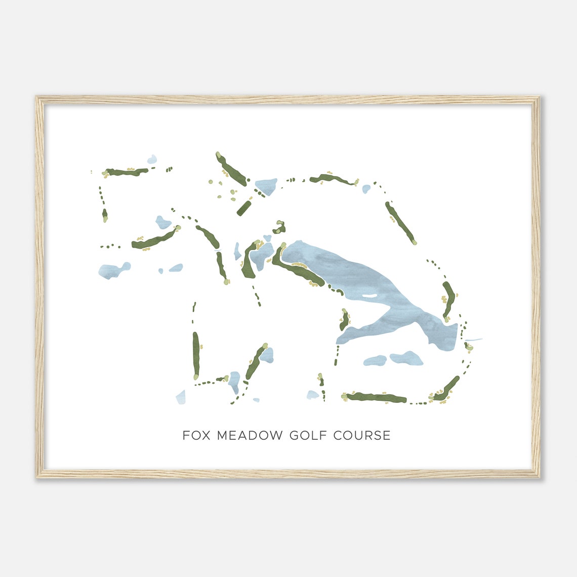 Fox Meadow Golf Course Ohio Modern Watercolor Golf Map Poster - Image 2