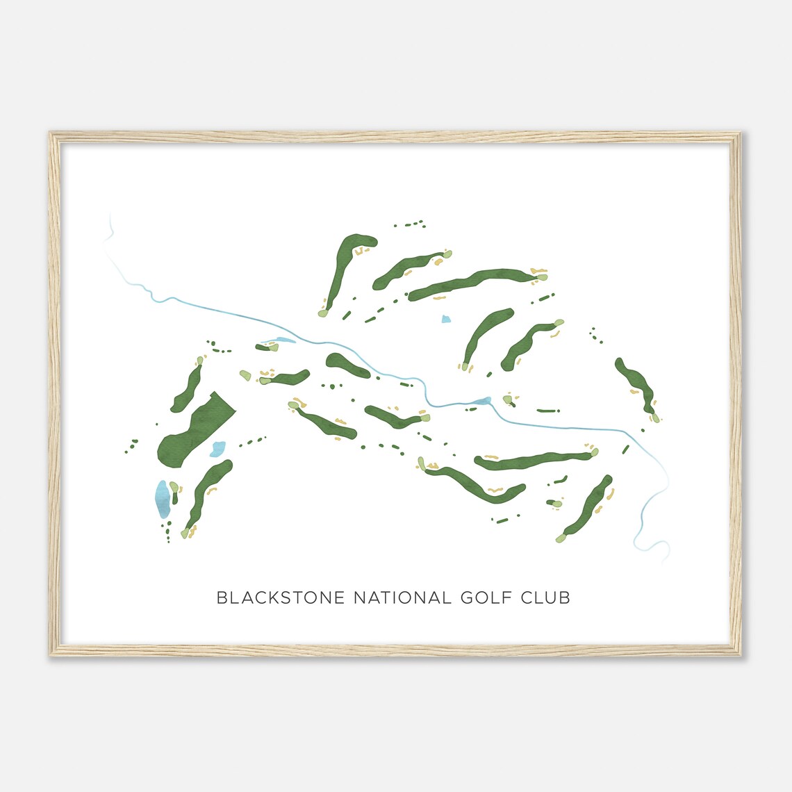 Blackstone National Golf Club Massachusetts Modern Watercolor Map Golfer Gift Golf Wall Art Golf Poster Print Course Layout