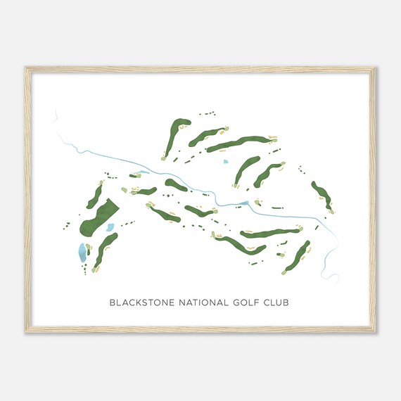 Blackstone National Golf Club Massachusetts Modern Watercolor Map Golfer Gift Golf Wall Art Golf Poster Print Course Layout