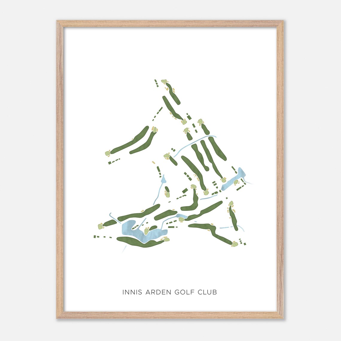 Innis Arden Golf Club Connecticut Modern Watercolor Map Poster - Image 2