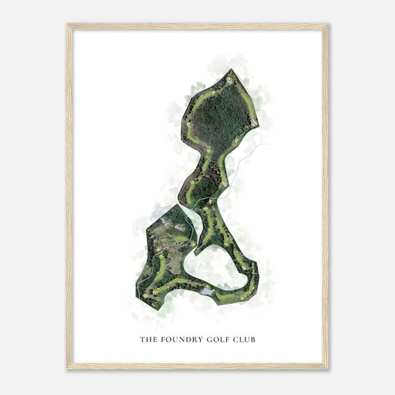 The Foundry Golf Club Virginia Classic Watercolor Map Golfer Gift Golf Wall Art Golf Poster Print Course Layout